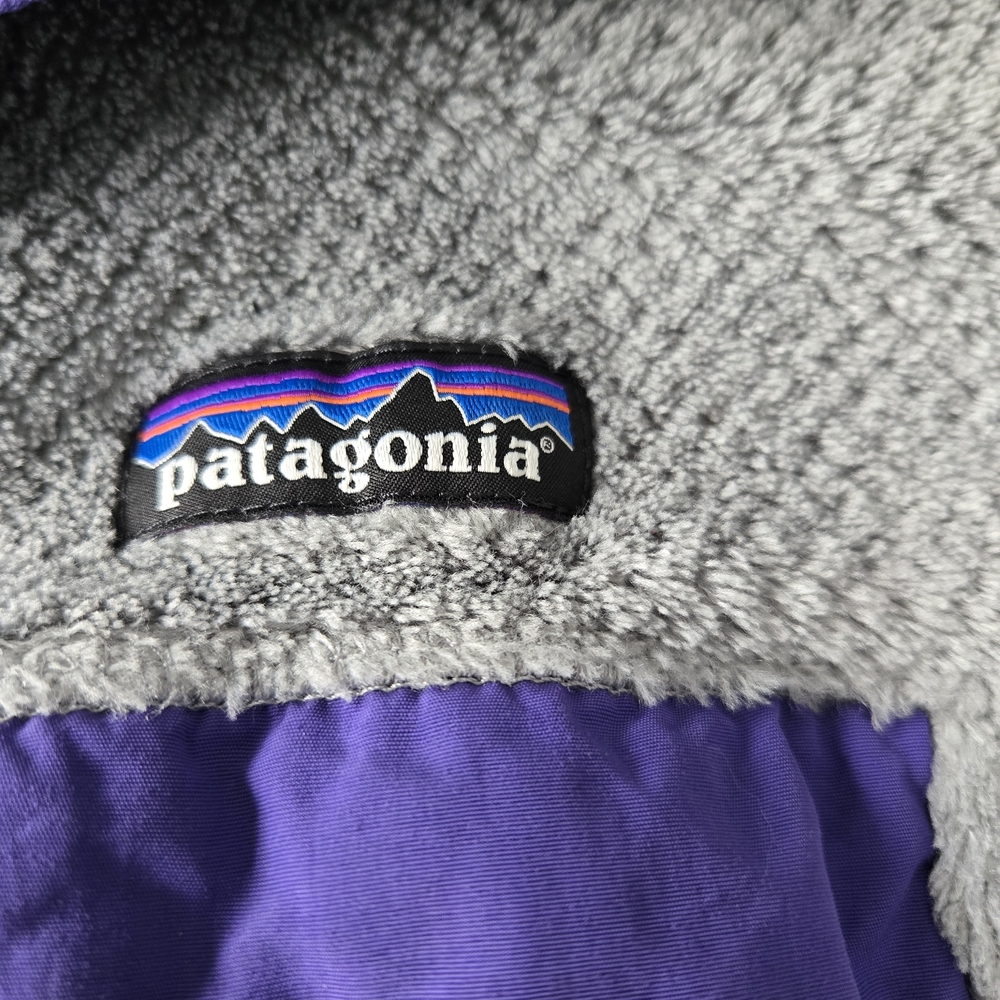Patagonia Synchilla Snap-T Fleece Pullover Gray Purple Trim Women’s Small - Picture 4 of 8